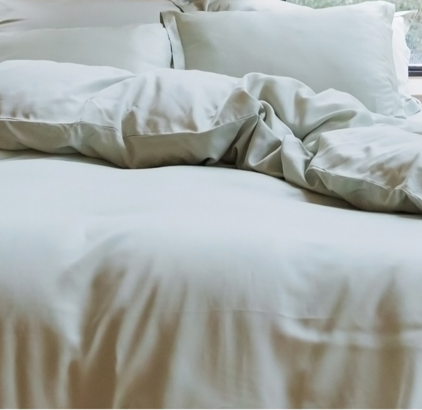 Coco & Cici Tencel Sateen Dekbedovertrek 260x200 [Grijs Groen]